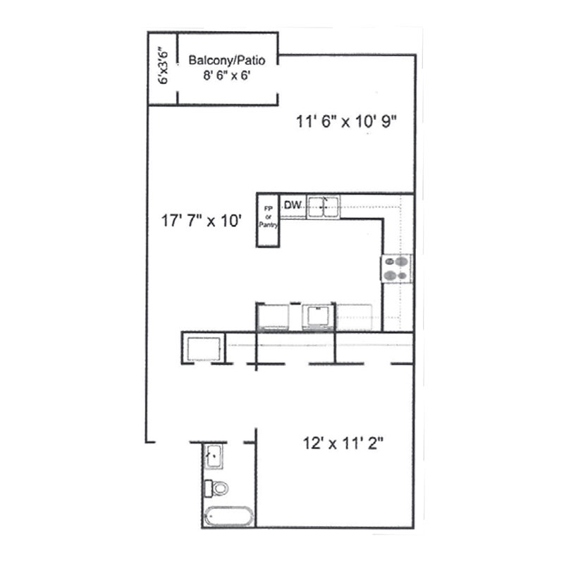 treybrooke at the park apartments and townhomes floor plan A