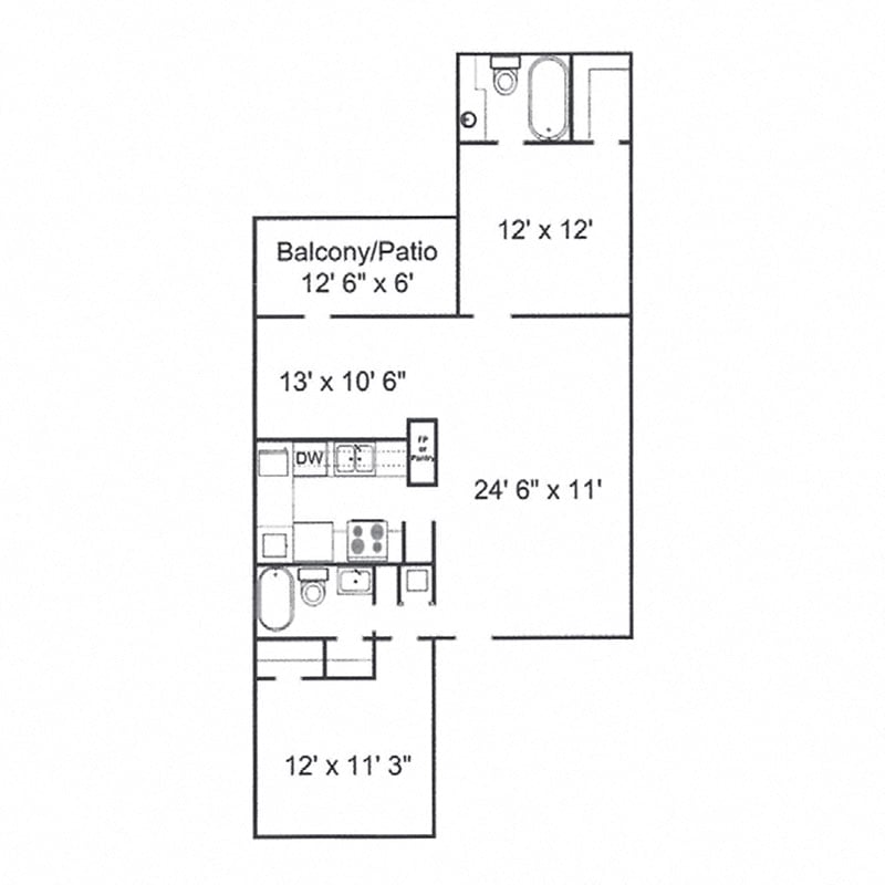 treybrooke at the park apartments and townhomes floor plan C